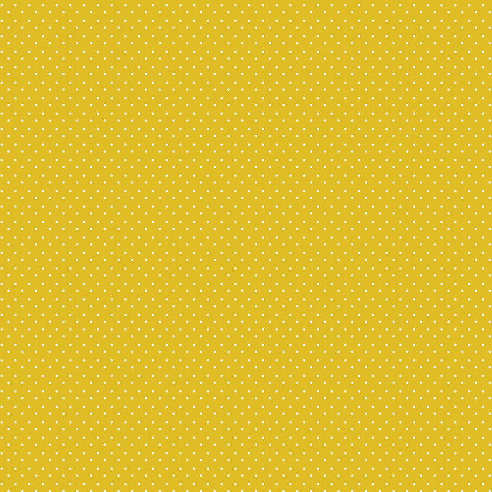 Yellow background with small white polka dots