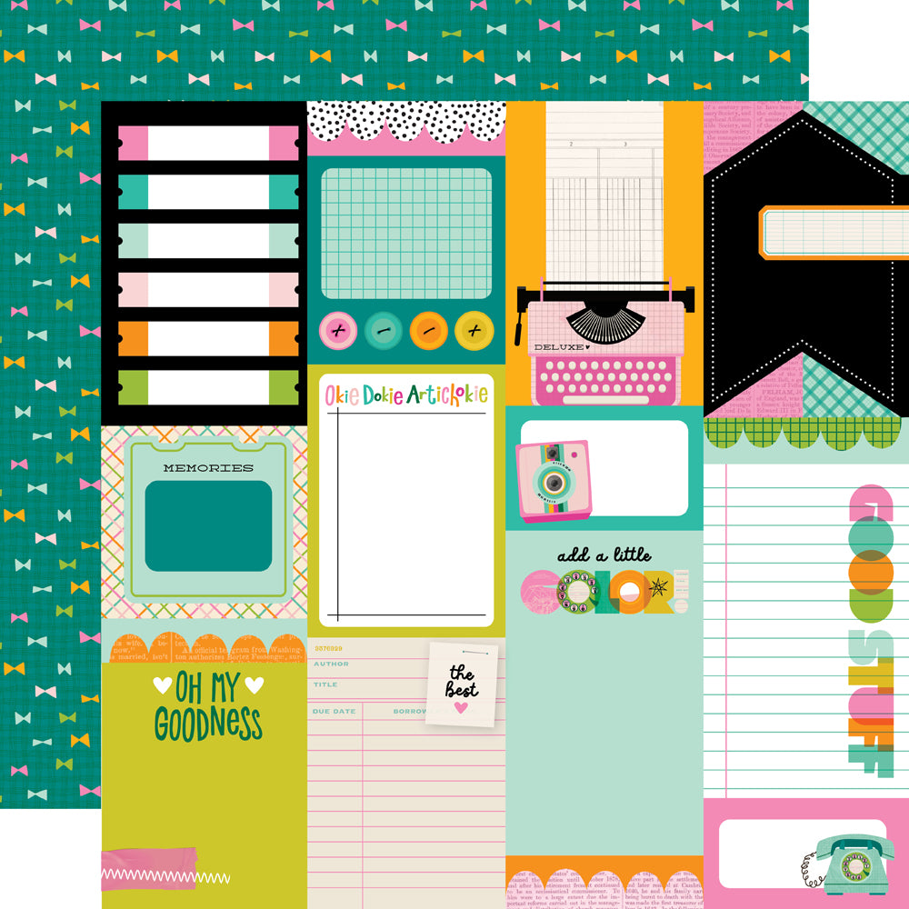 Simple Stories - Color Me Happy Collection - 12 x 12 Double Sided Paper - Journal Elements