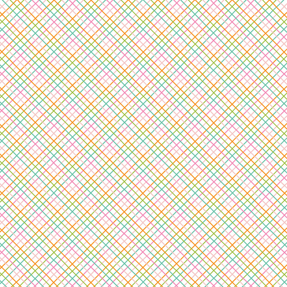 Colorful diagonal grid pattern on a white background