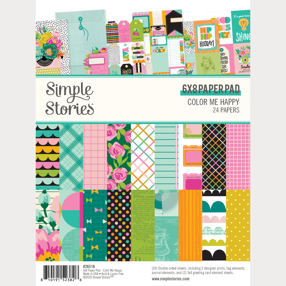 Simple Stories - Color Me Happy Collection - 6 x 8 Paper Pad – SO ...