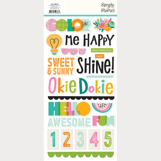 Simple Stories - Color Me Happy Collection - Foam Stickers