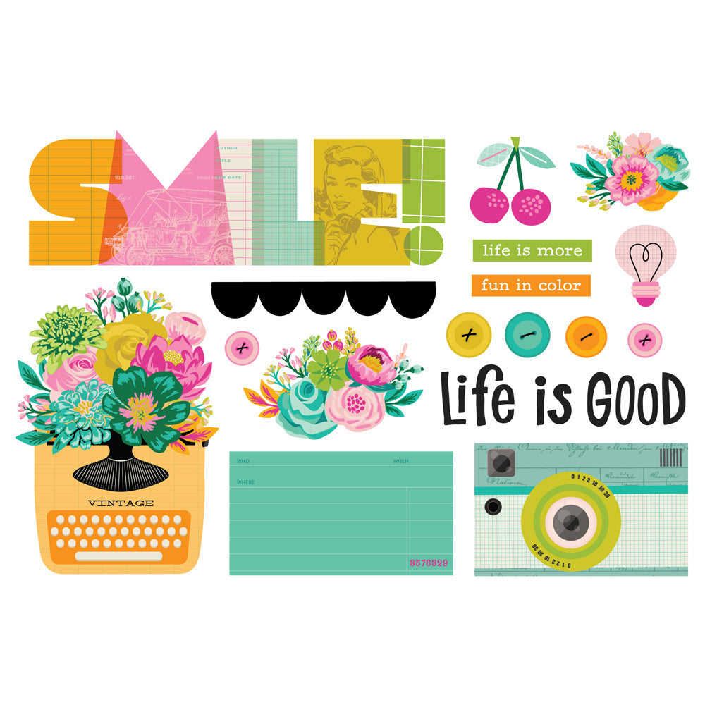 Simple Stories - Color Me Happy Collection - Simple Pages - Page Pieces