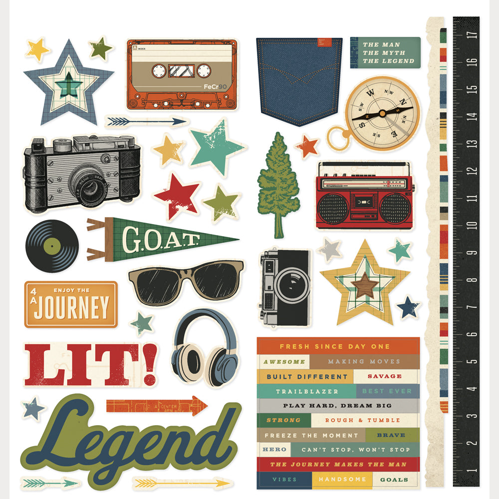 Simple Stories - Rustic Legend Collection - Cardstock Stickers - Icons