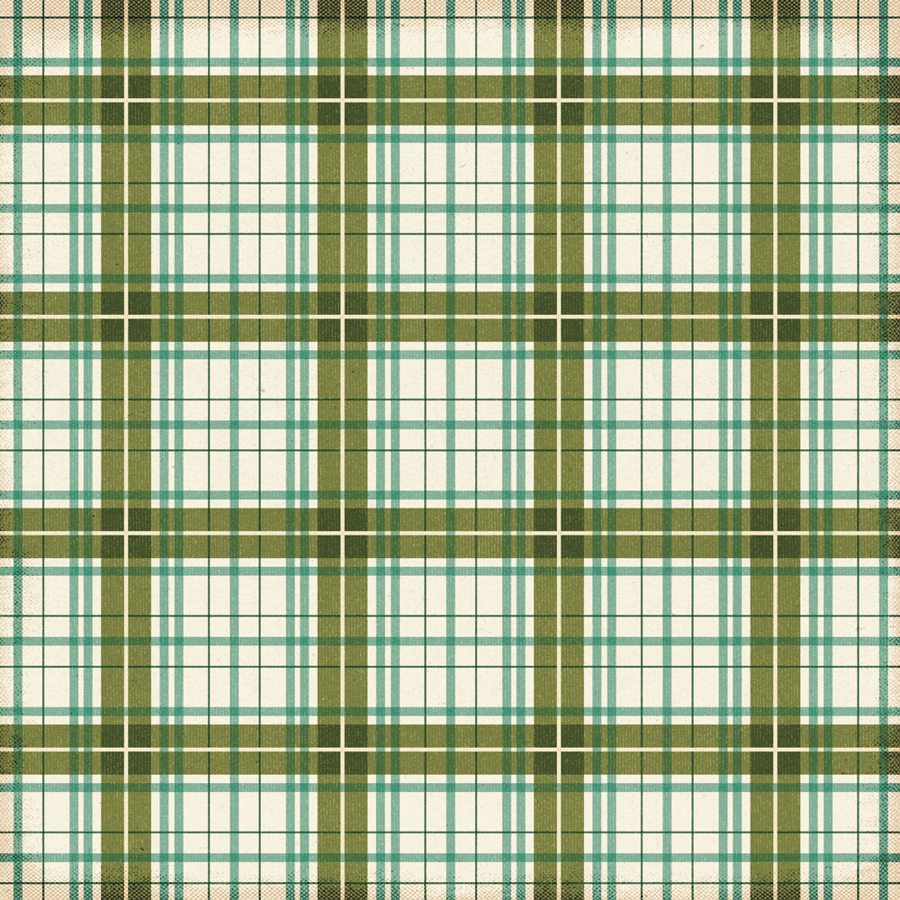 Green and beige plaid pattern