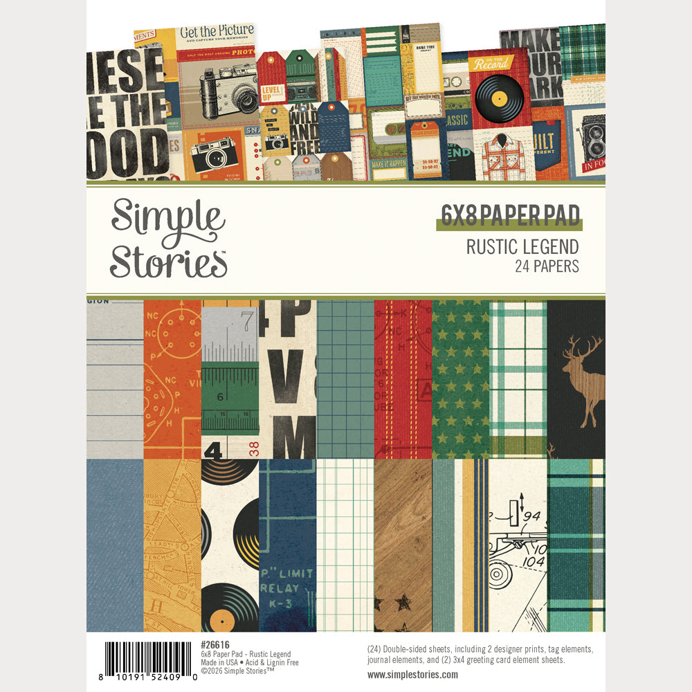 Simple Stories - Rustic Legend Collection - 6 x 8 Paper Pad