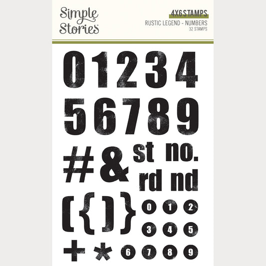 Simple Stories - Rustic Legend Collection - Simple Stories - Rustic Legend Collection - Clear Photopolymer Stamps - Numbers