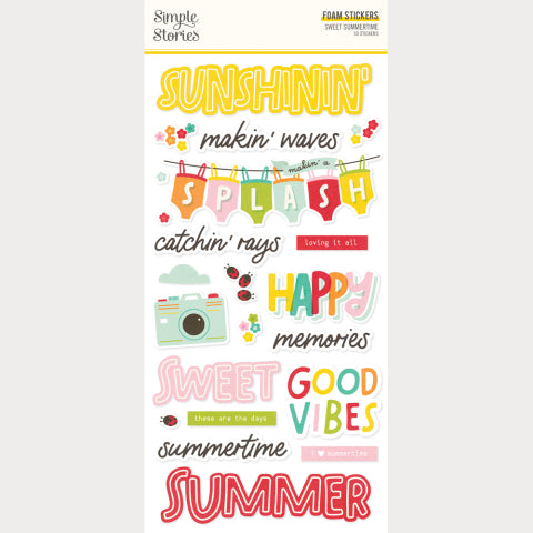 Simple Stories - Sweet Summertime Collection - Foam Stickers