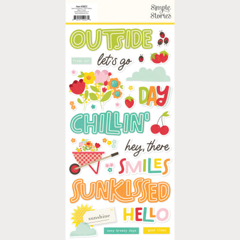 Simple Stories - Sweet Summertime Collection - Foam Stickers