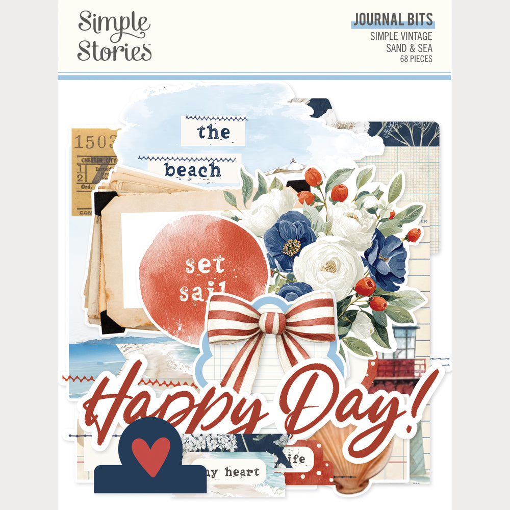 Simple Stories - Simple Vintage Sand And Sea Collection - Ephemera - Journal Bits And Pieces