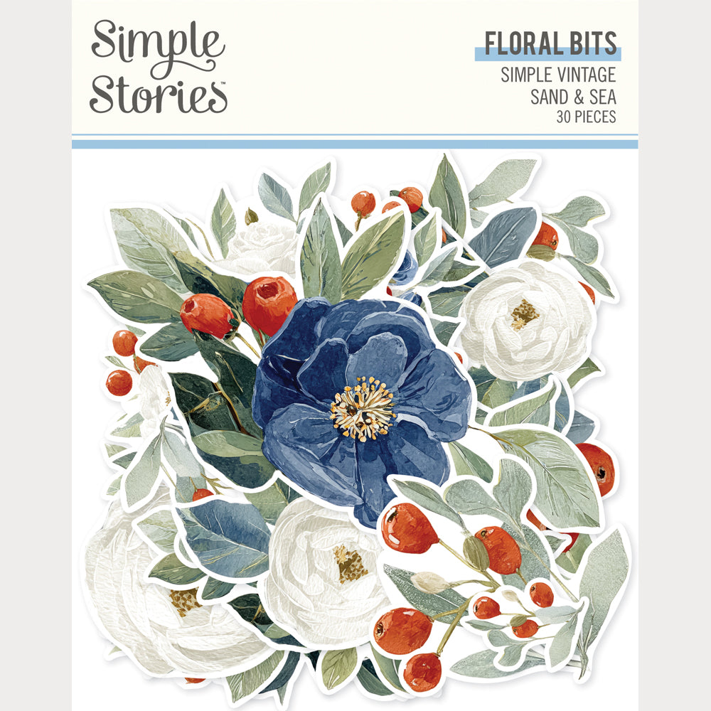 Simple Stories - Simple Vintage Sand And Sea Collection - Ephemera - Floral Bits