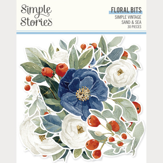 Simple Stories - Simple Vintage Sand And Sea Collection - Ephemera - Floral Bits
