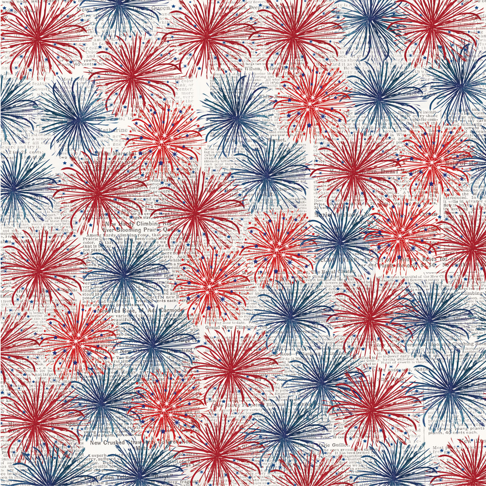 Simple Stories - Simple Vintage Land Of The Free Collection - 12 x 12 Double Sided Paper - Fireworks And Freedom