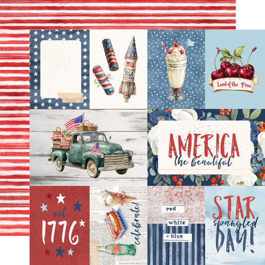 Simple Stories - Simple Vintage Land Of The Free Collection - 12 x 12 Double Sided Paper - Elements 2
