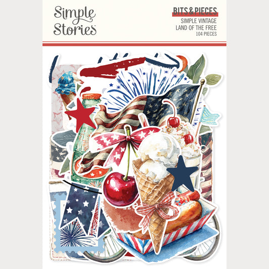 Simple Stories - Simple Vintage Land Of The Free Collection - Ephemera - Bits And Pieces