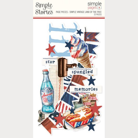 Simple Stories - Simple Vintage Land Of The Free Collection - Ephemera - Simple Page Page Pieces