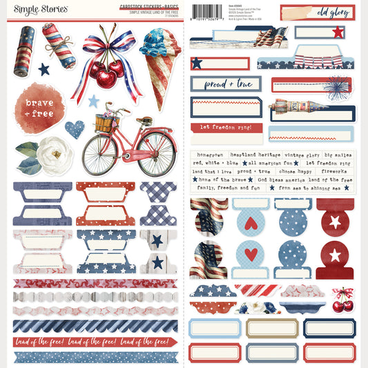 Simple Stories - Simple Vintage Land Of The Free Collection - Cardstock Stickers - Basics