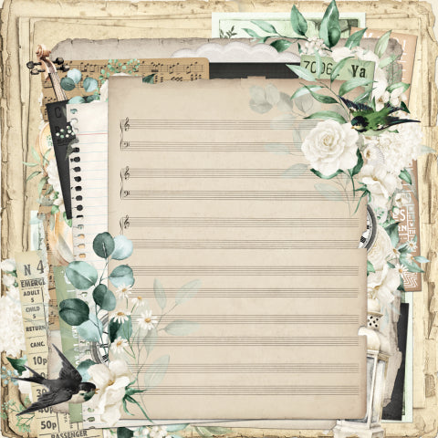 Simple Stories - Simple Vintage Timeless Harmony Collection - 12 x 12 Double Sided Paper - Unscripted