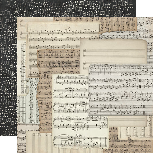 Simple Stories - Simple Vintage Timeless Harmony Collection - 12 x 12 Double Sided Paper - Noteworthy