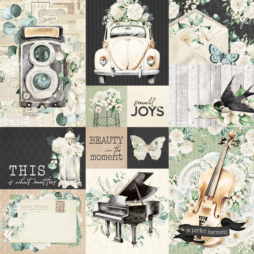 Simple Stories - Simple Vintage Timeless Harmony Collection - 12 x 12 Double Sided Paper - Combo Elements