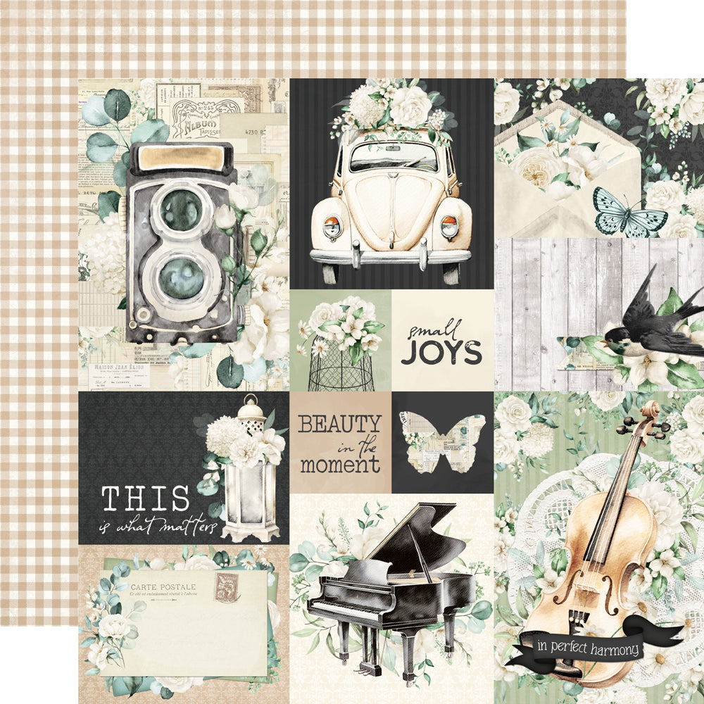 Simple Stories - Simple Vintage Timeless Harmony Collection - 12 x 12 Double Sided Paper - Combo Elements