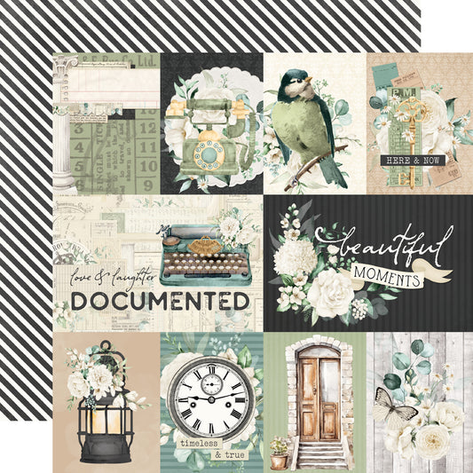 Simple Stories - Simple Vintage Timeless Harmony Collection - 12 x 12 Double Sided Paper - 3 x 4 and 4 x 6 Elements