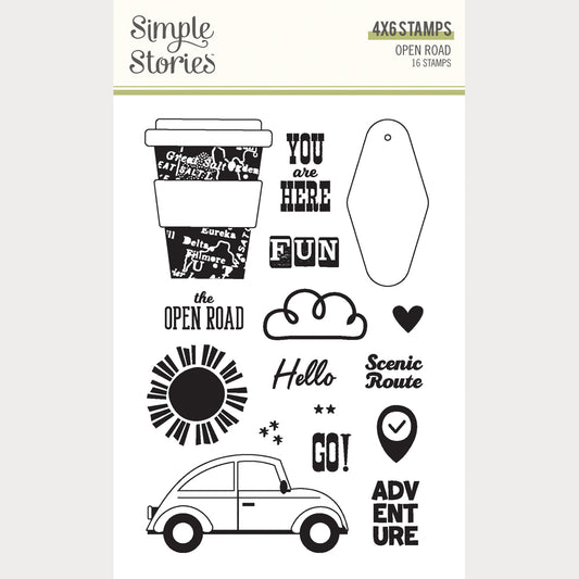 Simple Stories - Open Road Collection - Clear Photopolymer Stamps