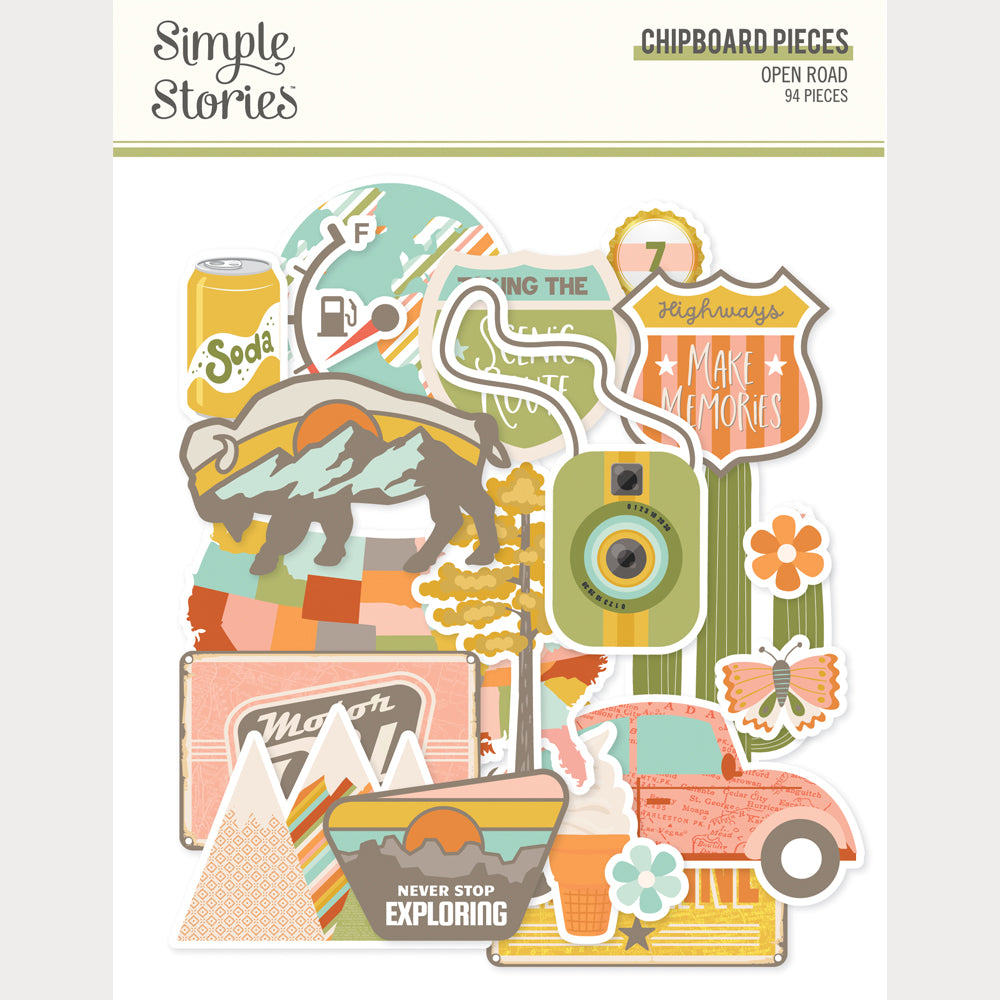 Simple Stories - Open Road Collection - Chipboard Pieces