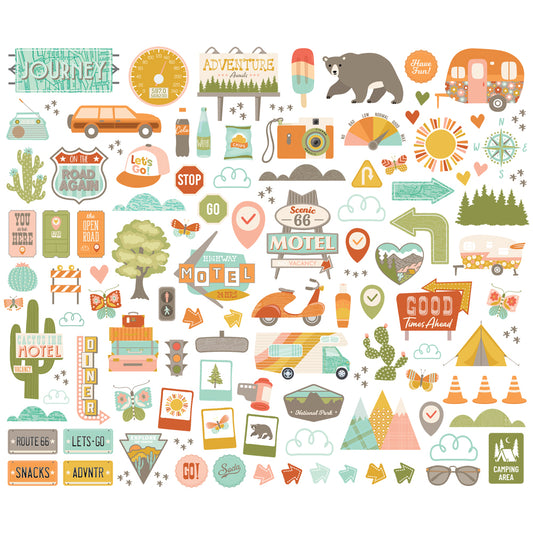 Simple Stories - Open Road Collection - Ephemera - Bits And Pieces
