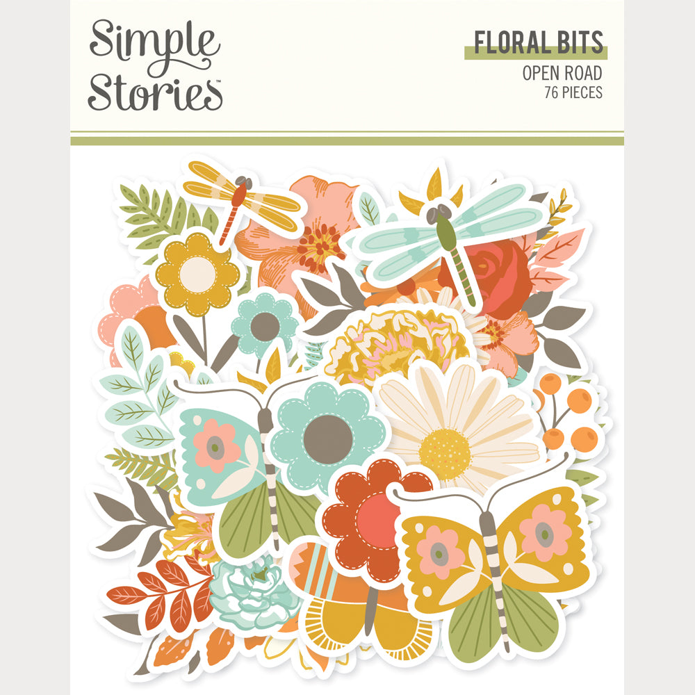 Simple Stories - Open Road Collection - Ephemera - Floral Bits And Pieces