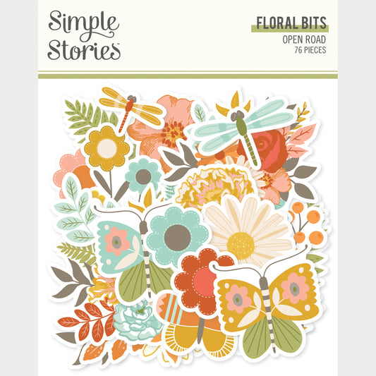 Simple Stories - Open Road Collection - Ephemera - Floral Bits And Pieces
