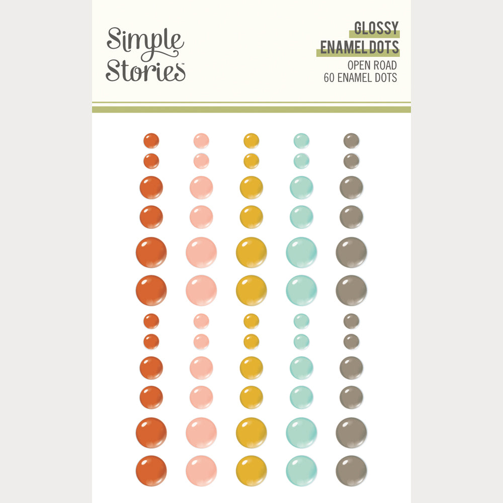 Simple Stories - Open Road Collection - Glossy Enamel Dots