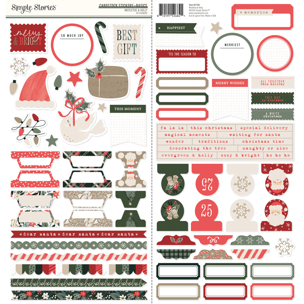 Simple Stories - Mistletoe & Holly Collection - Collector's Essential Kit