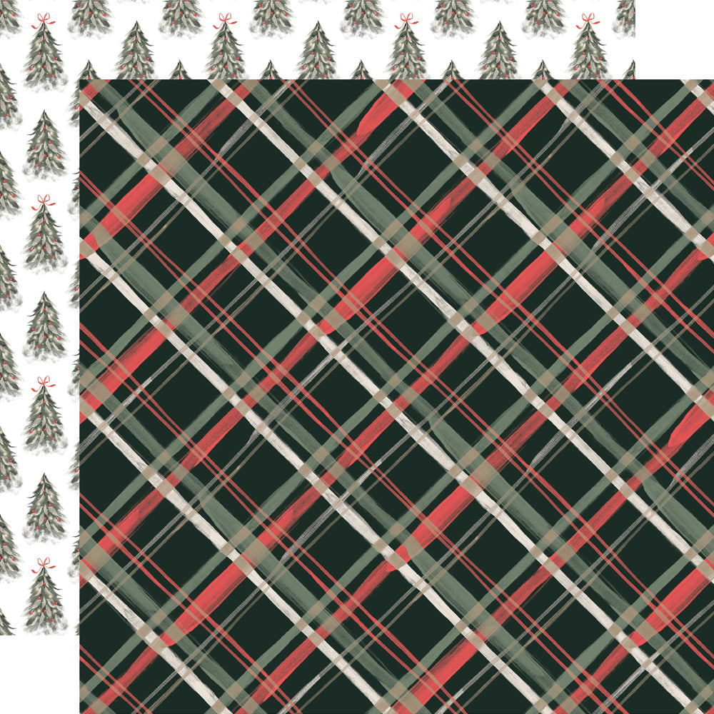 Simple Stories - Mistletoe & Holly Collection - 12 x 12 Double Sided Paper - Evergreen Wishes