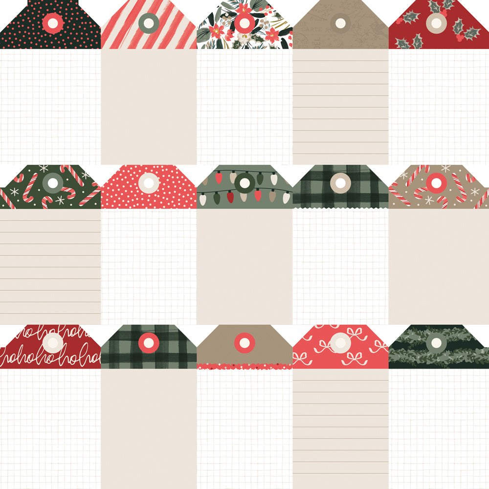 Simple Stories - Mistletoe & Holly Collection - 12 x 12 Double Sided Paper - Tag Elements