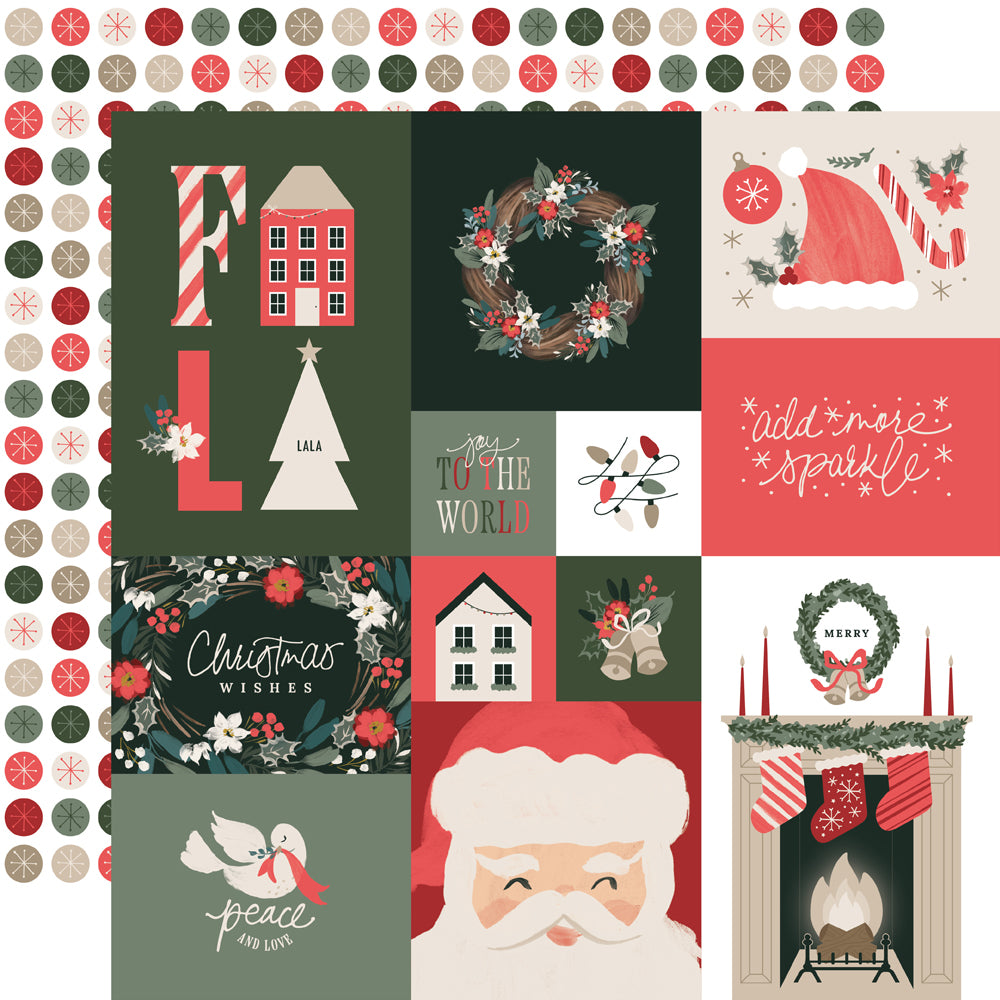 Simple Stories - Mistletoe & Holly Collection - 12 x 12 Double Sided Paper - Combo Elements