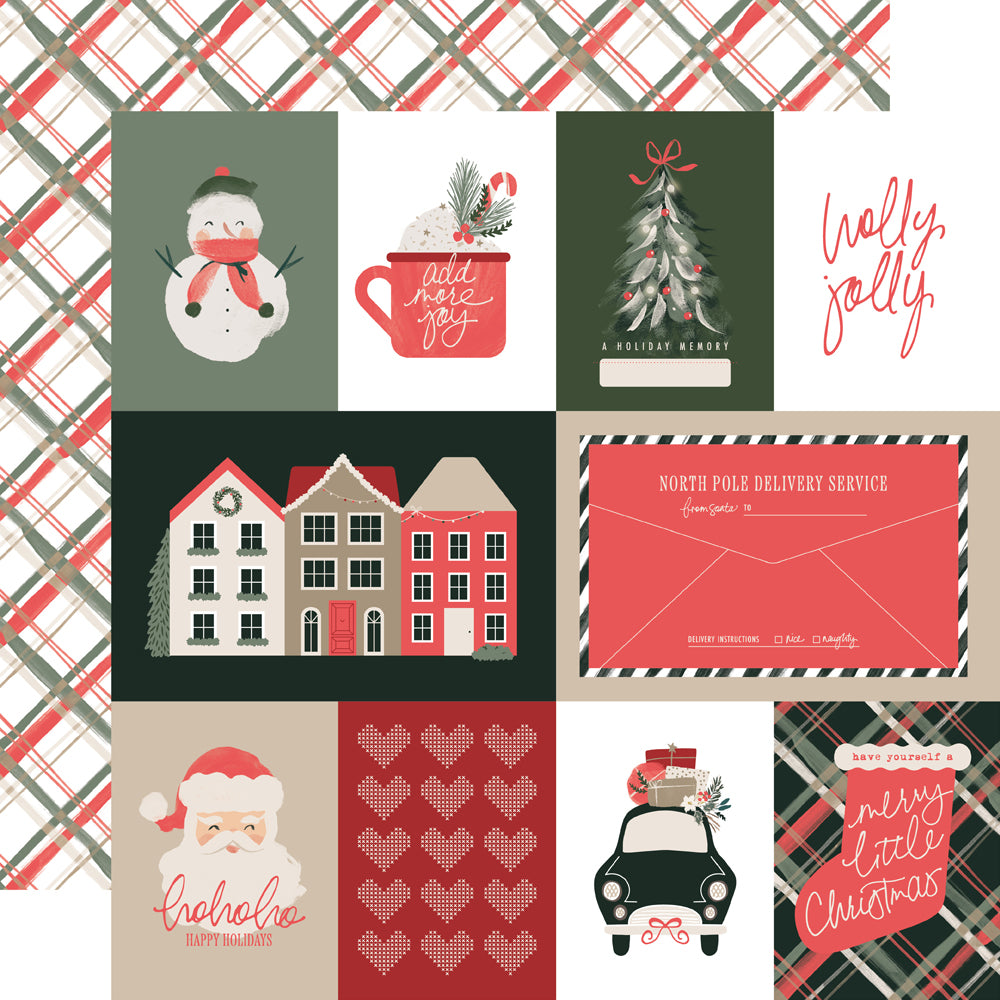 Simple Stories - Mistletoe & Holly Collection - 12 x 12 Double Sided Paper - 3 x 4 and 4 x 6 Elements
