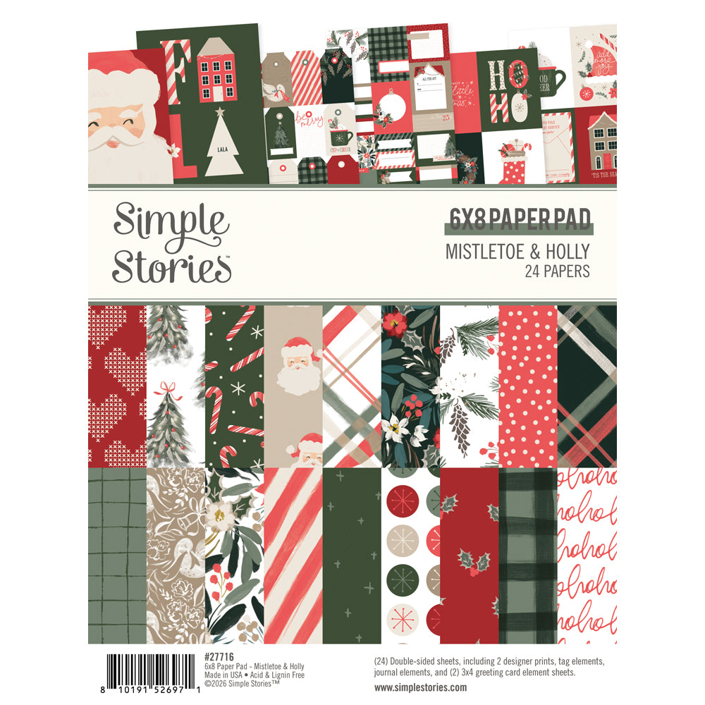 Simple Stories - Mistletoe & Holly Collection - 6 x 8 Paper Pad