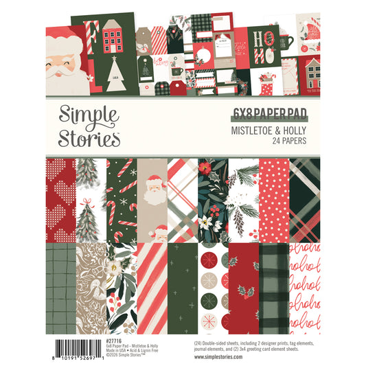 Simple Stories - Mistletoe & Holly Collection - 6 x 8 Paper Pad