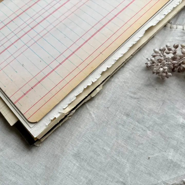 A House Of Books - Vintage Mixed Media Journal- 9x12 Inch Art Journal