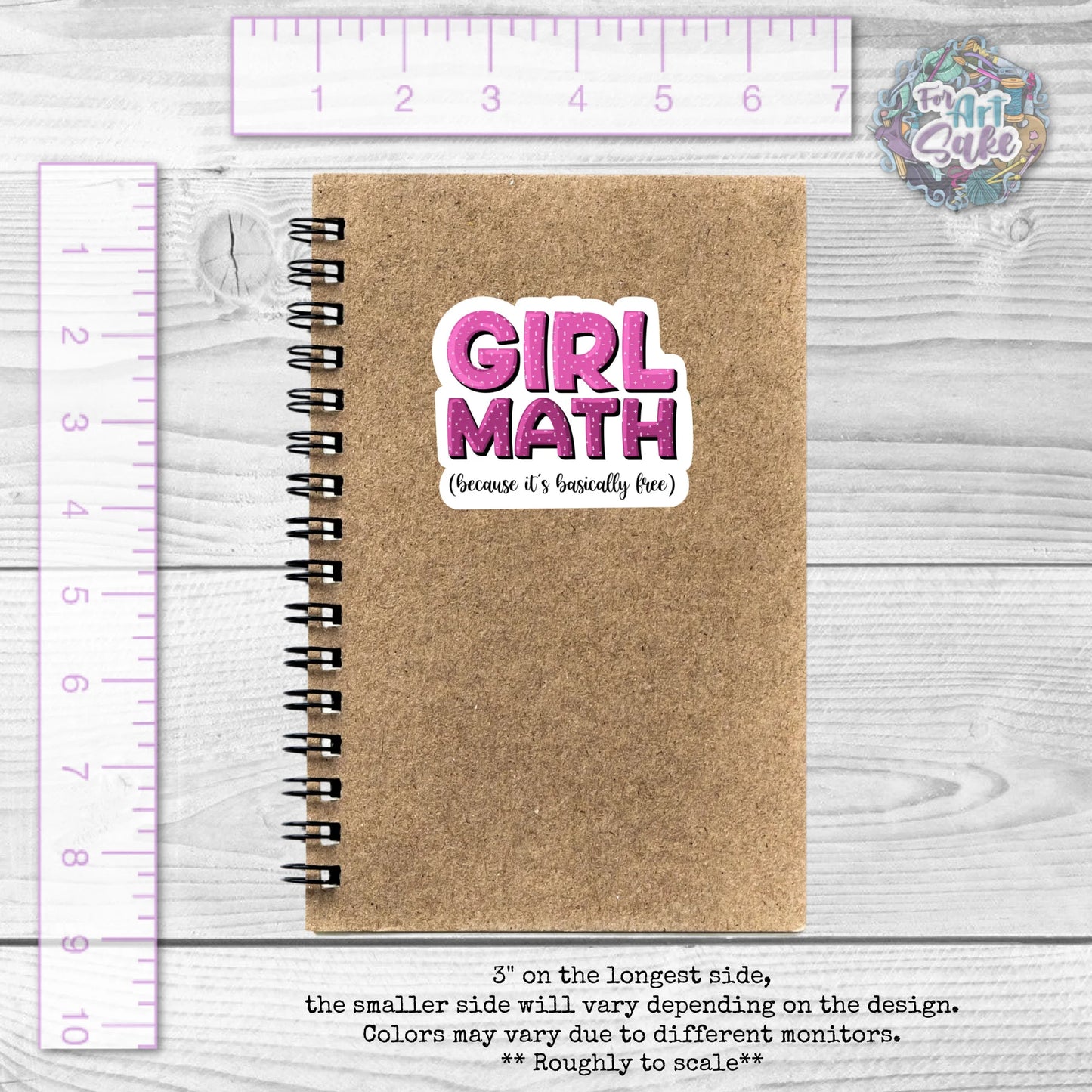 For Art Sake Stickers -  3" Sticker - Girl Math