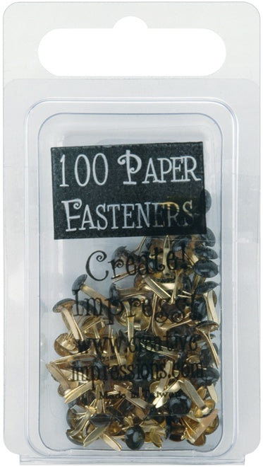 Creative Impressions - Mini Metal Paper Fasteners- Black