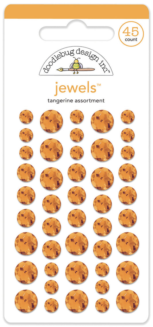 Doodlebug Design - Monochromatic Collection - Jewels -Tangerine