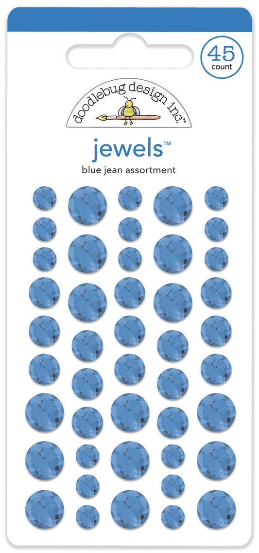 Doodlebug Design - Monochromatic Collection - Jewels -Blue Jean