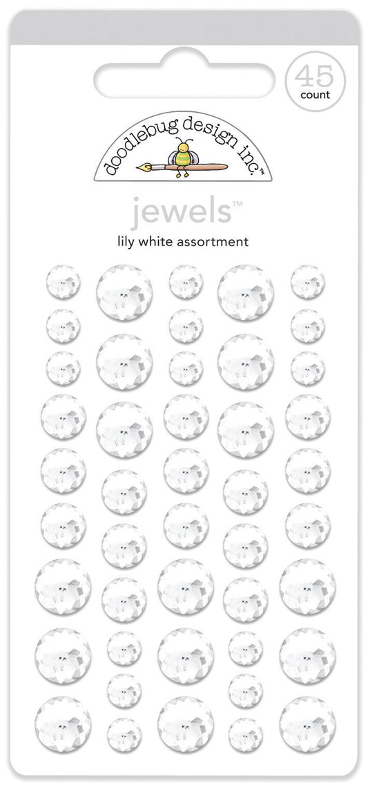 Doodlebug Design - Monochromatic Collection - Jewels -Lily White