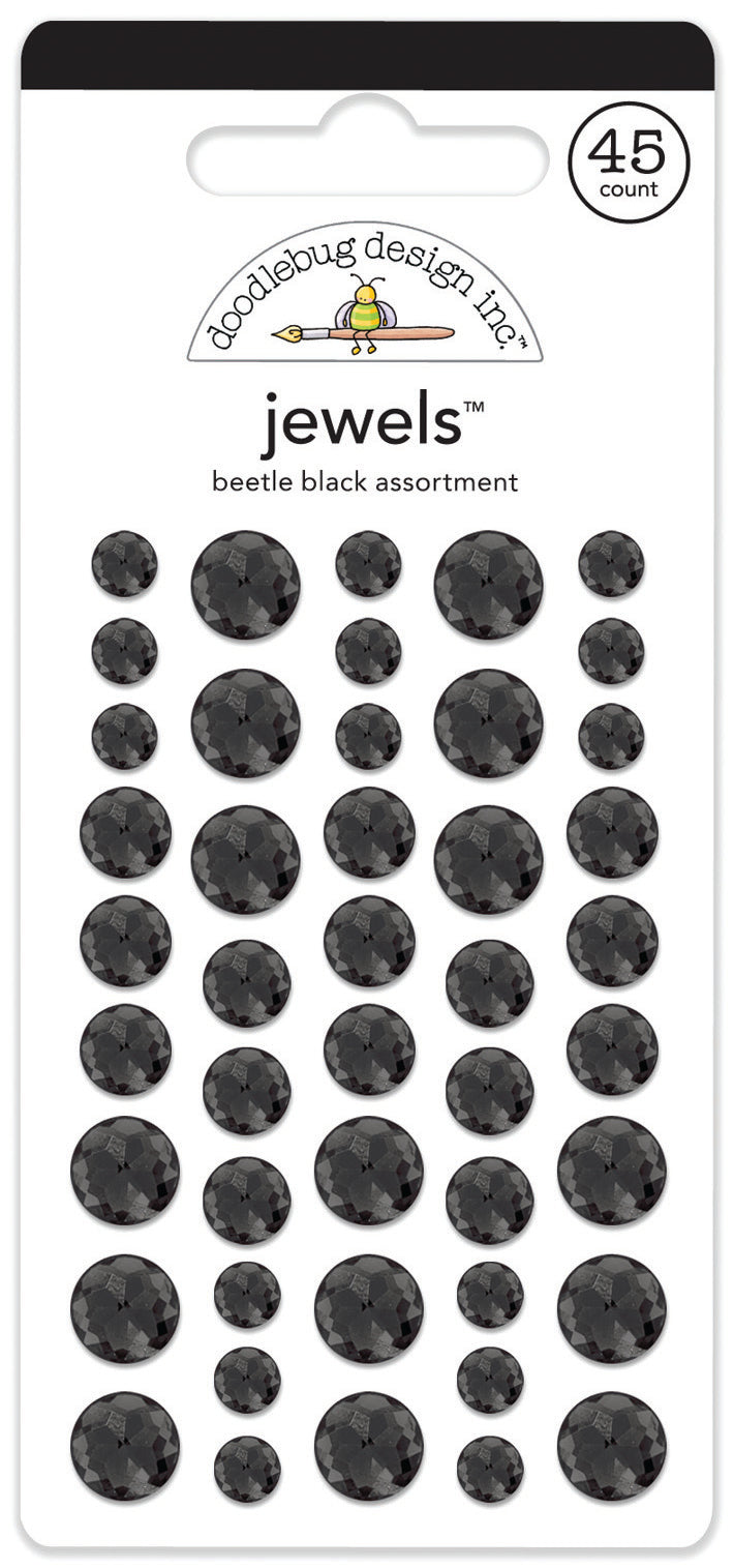 Doodlebug Design - Monochromatic Collection - Jewels -Beetle Black