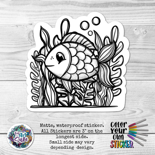 For Art Sake Stickers -  3" Sticker -CYO - Fish