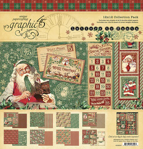 Graphic 45 - Letters to Santa 12×12 Collection Pack with Stickers