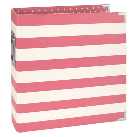 SIMPLE STORIES - SN@P! 6 x 8 DESIGNER BINDER - PINK STRIPE