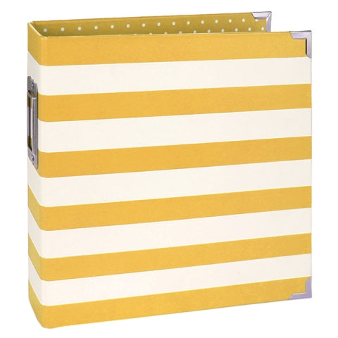 SIMPLE STORIES 6X8 DESIGNER SN@P! BINDER - YELLOW STRIPE