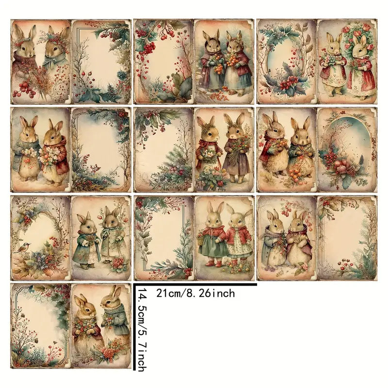 Rabbit Themed Junk Journal Paper